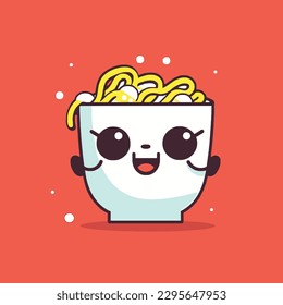 Cute kawaii ice cream chibi mascot vector cartoon style