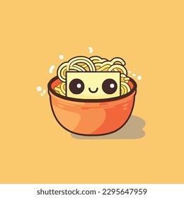 Cute kawaii ice cream chibi mascot vector cartoon style