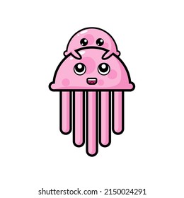cute and kawaii jellyfish vector illustration.