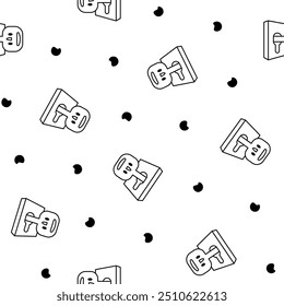 Leuke kawaii sleutel. Naadloos patroon. Kleurplaat. Grappig stripfiguur. Handgetekende stijl. Vectortekening. Ontwerp ornamenten.