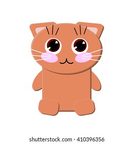 Cute kawaii kitty, adorable little animal. 