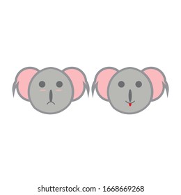 cute kawaii koala head vector design character