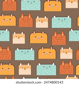 Cute Kawaii and Leaf Seamless Pattern Design pattern for print textile fabric wrapping paper wallpaper