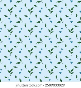 Lindo Vector de diseño de patrón transparente de hoja kawaii. Patrón de hojas de fondo sin fisuras
