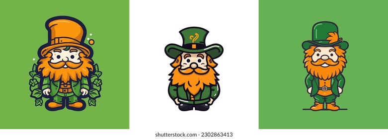 Cute kawaii Leprechaun cartoon illustration