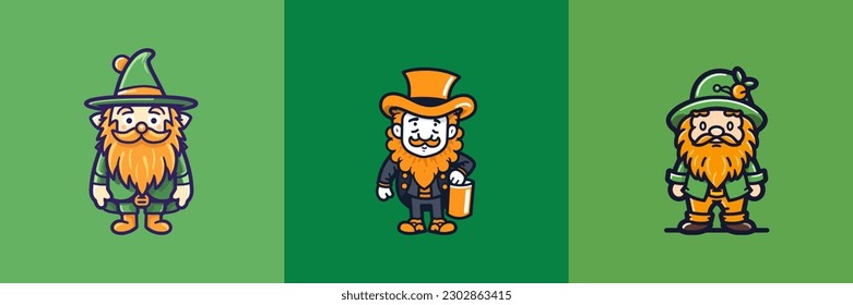 Cute kawaii Leprechaun cartoon illustration