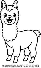 Personagem bonito kawaii llama desenho animado bebê