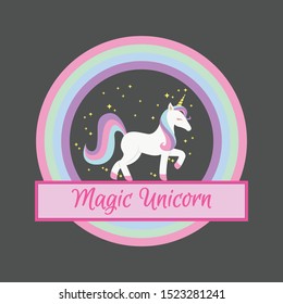 Cute Kawaii Magic Unicorn Rainbow Stars