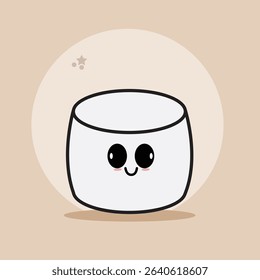 Cute Kawaii Marshmallow – Cartoon Emotion Vector