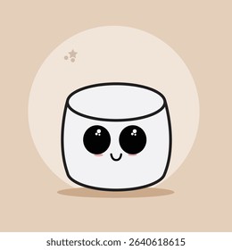 Cute Kawaii Marshmallow – Cartoon Emotion Vector