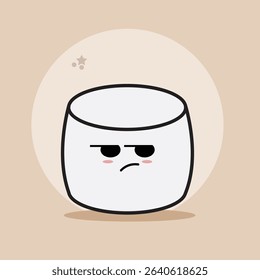 Cute Kawaii Marshmallow – Cartoon Emotion Vector