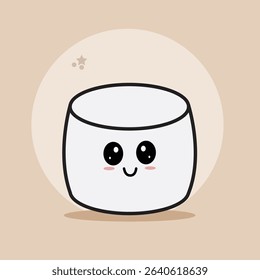 Cute Kawaii Marshmallow – Cartoon Emotion Vector