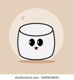 Cute Kawaii Marshmallow – Cartoon Emotion Vector
