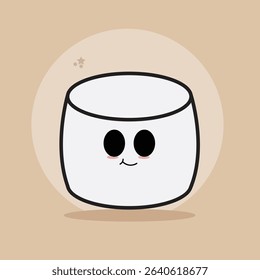 Cute Kawaii Marshmallow – Cartoon Emotion Vector
