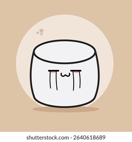 Cute Kawaii Marshmallow – Cartoon Emotion Vector