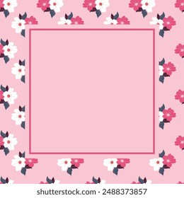 Cute kawaii memo pad notepad pastel pink floral pattern background
