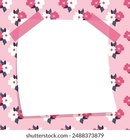 Cute kawaii memo pad notepad pastel pink floral pattern poster background