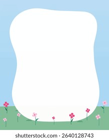 Cute kawaii memo pad and notepad sticker poster background