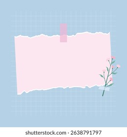 Cute kawaii memo pad poster and social media post background
