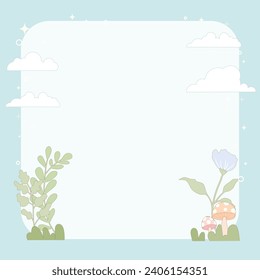 Cute Kawaii memopad notepad scrapbook background vector design