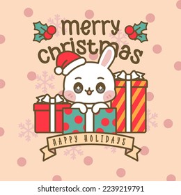 CUTE KAWAII MERRY CHRISTMAS CARD