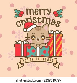 CUTE KAWAII MERRY CHRISTMAS CARD