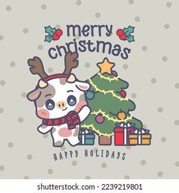 CUTE KAWAII MERRY CHRISTMAS CARD