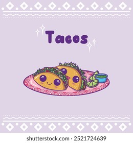 Cute Kawaii Mexican Food Illustration