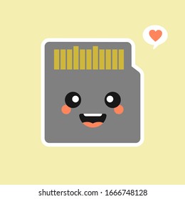 ilustración vectorial de estilo plano micro sd 