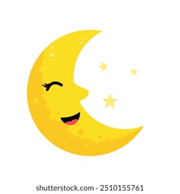 süßer Kawaii-Mond - Vektorgrafik