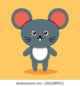 ilustración de un vector animal de ratón kawaii lindo