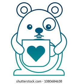 cute kawaii mouse cartoon holding coffee cup