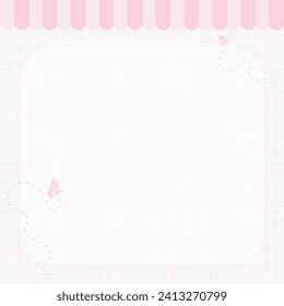 Vector de fondo del bloc de notas Cute Kawaii