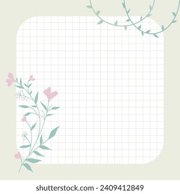 Diseño de fondo de elementos de bloc de notas de bloc de notas de cuaderno de kawaii