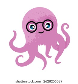 Cute kawaii octopus – vector illustration