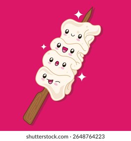 Cute kawaii odeng korean cartoon character illustration