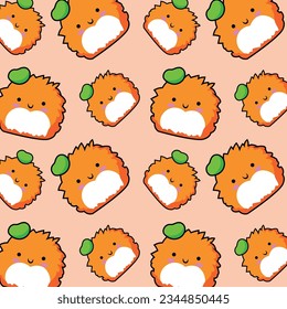 cute kawaii orange monster seamless pattern in pink background for children toys and fashion