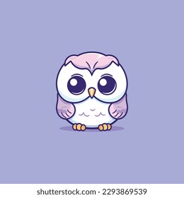 Estilo de cartografía vectorial de mascota kawaii owl chibi