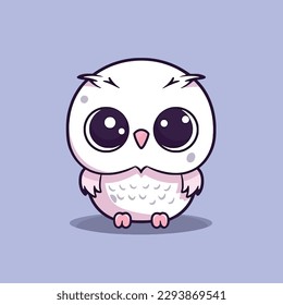 Estilo de cartografía vectorial de mascota kawaii owl chibi