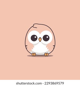 Estilo de cartografía vectorial de mascota kawaii owl chibi