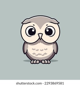 Estilo de cartografía vectorial de mascota kawaii owl chibi