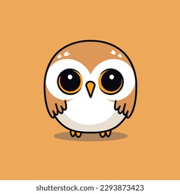 Cute kawaii owl chibi  mascot vector cartoon style