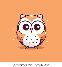Cute kawaii owl chibi  mascot vector cartoon style
