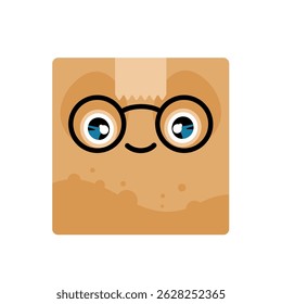 Lindo paquete kawaii, entrega – Ilustración vectorial