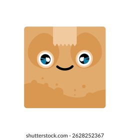 Cute kawaii package, delivery – vector illustration