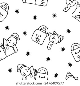 Cute kawaii padlock and key. Seamless pattern. Coloring Page. Couple cartoon character. Hand drawn style. Vector drawing. Design ornaments.