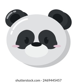 Cute kawaii panda animal character emoticon Vector illustration