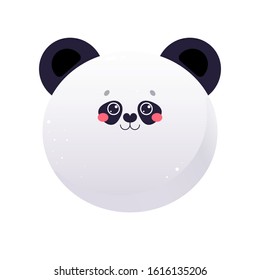 Cute Kawaii Panda,
Bear. Animal isolated on a white background. Vector illustration
