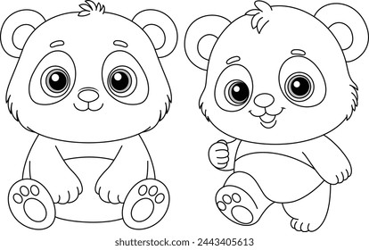 Cute kawaii panda dibujos