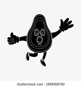 Cute kawaii papaya, solid fruit icon